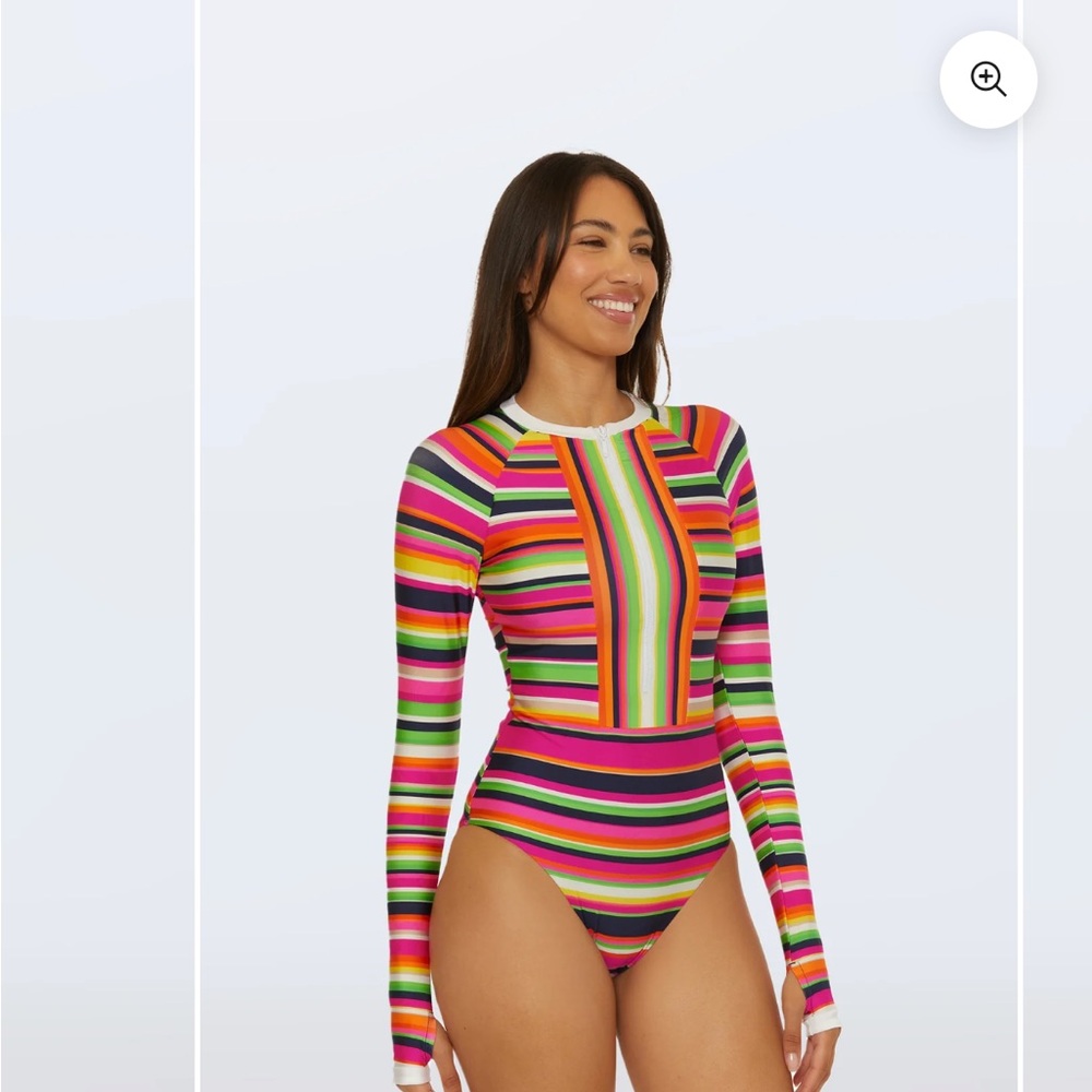 Trina Turk Multicolor Striped One Piece Swimsuit New with tag $182